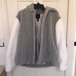 fluffy varsity jacket